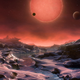 Representación artística del paisaje sobre uno de los planetas del sistema Trappist-1